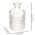 Glasvase mit Rautenmuster klar 13 cm Set 6 Stück | Floristik24.at