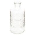 Floristik24 Glasflasche zylindrisch mit Muster klar 15 cm als Dekovase 6er Set