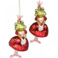 Floristik24 Froschprinzessin, Christbaumschmuck, Märchendeko, Baumanhänger Echtglas H14cm 2St