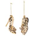 Floristik24 Glasschuh-Ornamente mit Leopardenmuster aus Glas, 13 cm, 2-teilig