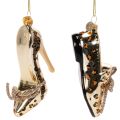 Glasschuh-Ornamente mit Leopardenmuster aus Glas, 13 cm, 2-teilig | Floristik24.at