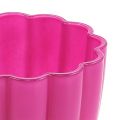 Floristik24 Glasvase „Bloom“ Pink Ø14cm H17cm