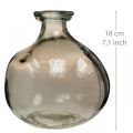 Floristik24 Glasvase rund Braun Glasdeko Vase rustikal Ø16,5cm H18cm