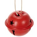 Floristik24 Rote Metallglöckchen mit Sternenmuster 3 cm 9er-Set