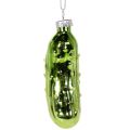 Glas-Weihnachtsgurke Christbaumanhänger 7 cm Grün 4er Set | Floristik24.at