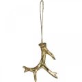 Weihnachtsanhänger Deko Geweih Baumschmuck Gold 7,5cm 6 St | Floristik24.at
