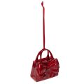 Floristik24 Deko-Handtasche aus Polyresin mit Schleife, bordeauxrot, 10 cm