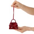 Deko-Handtasche aus Polyresin mit Schleife, bordeauxrot, 10 cm | Floristik24.at