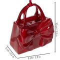 Deko-Handtasche aus Polyresin mit Schleife, bordeauxrot, 10 cm | Floristik24.at