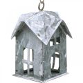 Floristik24 Weihnachtsanhänger Metall Haus Shabby Chic Weiß H9,5cm 3St