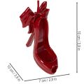 Deko-Schuh aus Polyresin mit Schleife 10 cm bordeauxrot | Floristik24.at