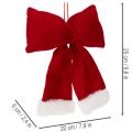 Dekoschleife aus rotem Flanell mit Plüschrand zum Aufhängen 25cm | Floristik24.at