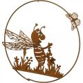Floristik24 Biene aus Metall Rost Gartendeko zum Aufhängen Ø14cm 4St
