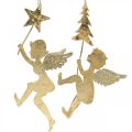 Floristik24 Engel Anhänger Golden, Weihnachtsengel Deko H20/21,5cm 4St