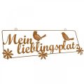 Floristik24 Dekohänger mit Vögeln, “Mein Lieblingsplatz”, Gartendeko Edelrost L55cm H20cm