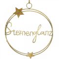 Floristik24 Dekoring “Sternenglanz”, Metalldeko für Weihnachten, Ring zum Hängen Golden, Grau H37cm Ø30,5cm