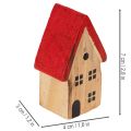 Holz-Dekohaus-Set mit roten Dächern und Tannenbäumen, 12 cm, 6-teilig | Floristik24.at