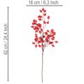 Künstlicher Hagebuttenzweig mit glänzenden roten Beeren 62 cm für den Innenbereich | Floristik24.at