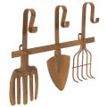 Floristik24 Hakenleiste aus Metall mit Gartenwerkzeug-Motiven, Edelrost, 33,5 x 23 cm, für Innen- und Außenbereich