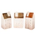 Floristik24 Dekohaus Set Keramikhäuser Miniatur 7 cm 3 Stück Handbemalt
