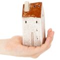 Teelichthäuser aus Keramik mit Schornstein, 13 cm, 2er-Set, Herbstfarben | Floristik24.at