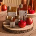 Teelichthäuser aus Keramik mit Schornstein, 13 cm, 2er-Set, Herbstfarben | Floristik24.at