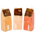 Floristik24 Keramik-Dekohäuser 10 cm 3er-Set handbemalt für Innenbereich