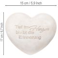 Herz Gedenkstein aus Polyresin 17cm in Grauton mit Spruch | Floristik24.at