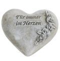 Floristik24 Herzen mit Spruch Grau 13cm x 12cm 3St