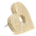 Floristik24 Herzmanschette Sisal gebleicht 25cm 6St