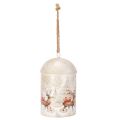 Floristik24 Metallglocke mit Weihnachtsmotiv zum Aufhängen 26 cm Weiß-Gold