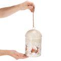 Metallglocke mit Weihnachtsmotiv zum Aufhängen 26 cm Weiß-Gold | Floristik24.at