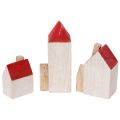 Deko-Holzhaus-Set Rot und Weiß