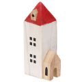 Deko-Holzhaus-Set Rot und Weiß