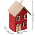 Hängedeko Häuser aus Holz Rot Skandi-Stil 7 cm 6er-Set | Floristik24.at