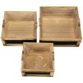Holzkisten-Set mit Tafel und Folieneinsätzen 3er-Set 30 cm | Floristik24.at