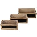 Kiste aus Holz mit Tafelfront 3er-Set 36cm, 32cm, 28cm | Floristik24.at