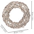 Holzkranz Natur Weiß Ø30cm H9,5cm Dekoration | Floristik24.at