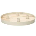 Rundes Kerzentablett aus Holz für vier Stabkerzen, 30 cm | Floristik24.at