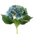 Floristik24 Künstliche Hortensie Blau Grün Einzelstiel 53 cm Polyester