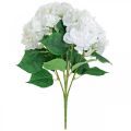 Deko Strauß Hortensien Weiß Kunstblumen 5 Blüten 48cm