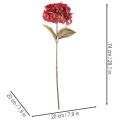 Künstlicher Hortensienzweig aus Seidenstoff, Rot, 74 cm, für Innenräume | Floristik24.at