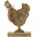 Floristik24 Huhn aus Holz, Frühlingsdeko, Osterfigur Natur, Weiß gewaschen H26cm