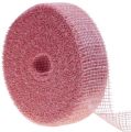 Floristik24 Juteband Netzband 5 cm x 40 m Hellrosa für Dekorationen