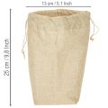 Geschenktasche aus Jute 13,5×11×25cm in Naturfarben mit Kordel | Floristik24.at