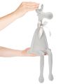 Weihnachtsfigur Rentier Kantenhocker 54cm Hellgrau beflockt | Floristik24.at