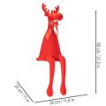 Dekofigur Kantenhocker Elch beflockt Rot 80cm Innenbereich | Floristik24.at