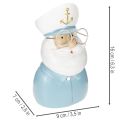 Kapitän Dekofigur aus Polyresin 16 cm Weiß-Blau mit Kapitänsmütze und Brille | Floristik24.at