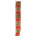 Floristik24 Kariertes Schleifenband Weihnachtsband Karo 15mm 20m