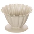 Floristik24 Cremefarbene Deko-Schale aus Blech in Blütenkelchform, 9 cm